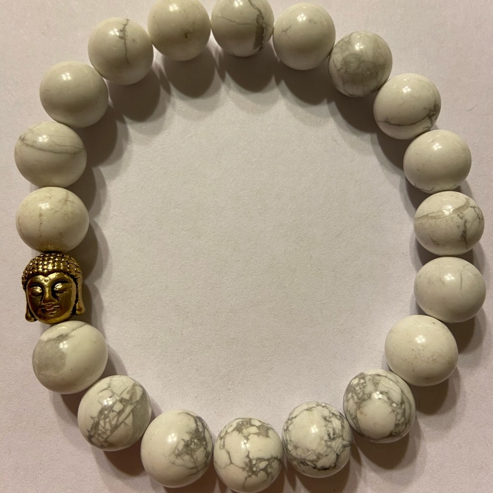 Marbled Bead Buddha Bracelet
